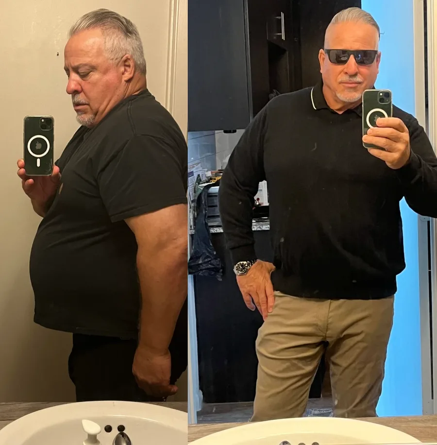 Dean Mauro before and after mirror photos